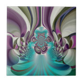 ビューティフルアンゲリックパープルとシアン抽象芸術プリント タイル (正面)