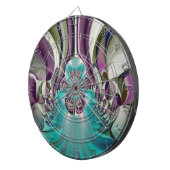 ビューティフルアンゲリックパープルとシアン抽象芸術プリント ダーツボード (正面右)