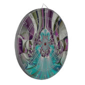 ビューティフルアンゲリックパープルとシアン抽象芸術プリント ダーツボード (正面左)