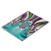 ビューティフルアンゲリックパープルとシアン抽象芸術プリント ノートブック (左側)