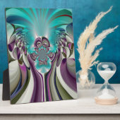 ビューティフルアンゲリックパープルとシアン抽象芸術プリント フォトプラーク (側面)