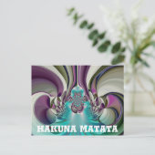 ビューティフルアンゲリックパープルとシアン抽象芸術プリント ポストカード (スタンド正面)