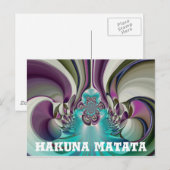 ビューティフルアンゲリックパープルとシアン抽象芸術プリント ポストカード (正面/裏面)