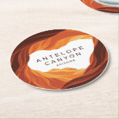 ビューティフルアンテロープキャニオンナバホネイション ラウンドペーパーコースター (アングル)