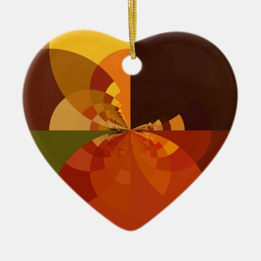 ビューティフルアース抽象芸術アートプリント セラミックオーナメント (正面)