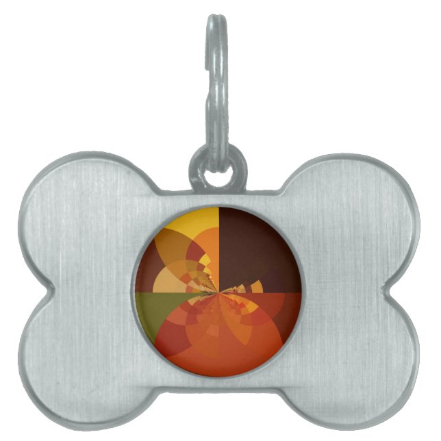 ビューティフルアース抽象芸術アートプリント ペットネームタグ (正面)