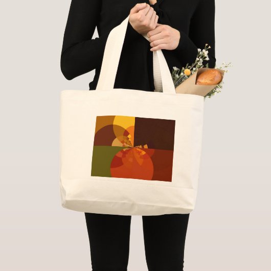 ビューティフルアース抽象芸術アートプリント ラージトートバッグ (正面(商品))