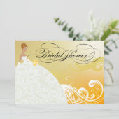ビューティフルイエローアンドホワイトルクスブライダルシャワー 招待状 (スタンド正面)