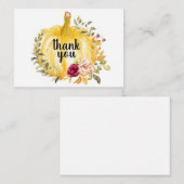 ビューティフルイエローカボチャサンキューカード ノートカード (正面/裏面)
