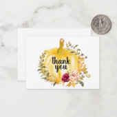 ビューティフルイエローカボチャサンキューカード ノートカード (正面/裏面インサイチュ)