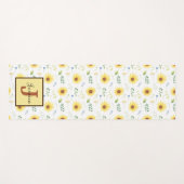 ビューティフルイエローヒマワリフローラモノグラムカスタム ヨガマット (正面(横))