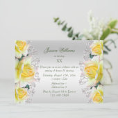 ビューティフルイエローピースバラフラワーズ誕生日 招待状 (スタンド正面)