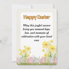 ビューティフルイエローフラワーズハッピーイースター シーズンカード