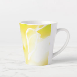 ビューティフルイエローフラワープリントラテマグ カフェラテマグ