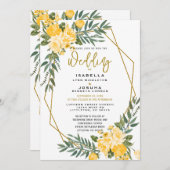 ビューティフルイエローフローラ 招待状 (正面/裏面)
