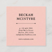 ビューティフルイエローブルーコーラルフローラモノグラム スクエア名刺 (裏面)