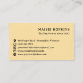 ビューティフルイエローブルーコーラル花模様 名刺 (裏面)