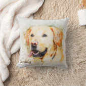 ビューティフルイエローラブラドールカスタムパーソナライズされた クッション (ブランケット)