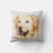 ビューティフルイエローラブラドールカスタムパーソナライズされた クッション (裏面)