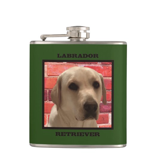 ビューティフルイエローラブラドールレトリーブドッグ フラスク (正面)