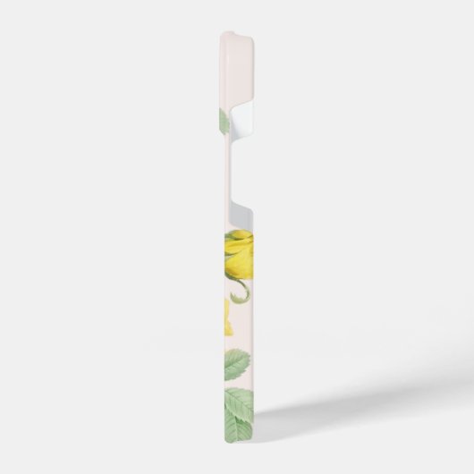 ビューティフルイエローローズガーデンフラワーフローラアート iPhoneケース (左側面)