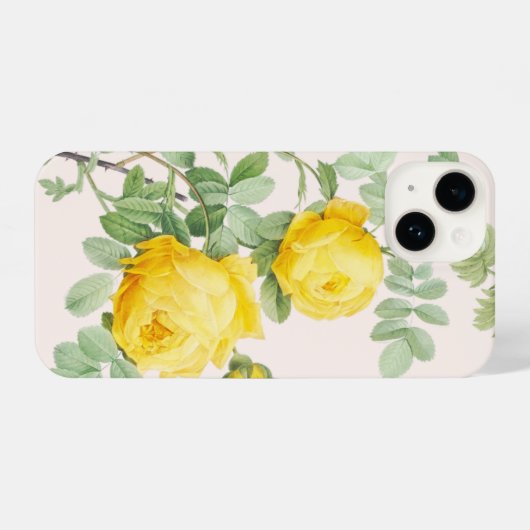 ビューティフルイエローローズガーデンフラワーフローラアート iPhoneケース (裏面横)