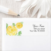 ビューティフルイエローローズフラワーウォーター色デザイン ラベル (インサイチュ)