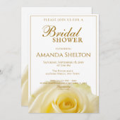 ビューティフルイエローローズフローラブライダルシャワー 招待状 (正面/裏面)