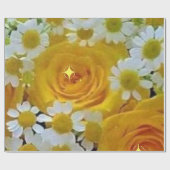 ビューティフルイエローローズラッピング紙 ラッピングペーパー (フラット)