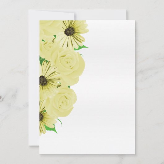 ビューティフルイエローローズ&デイジー結婚式招待状 招待状 (裏面)