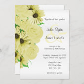 ビューティフルイエローローズ&デイジー結婚式招待状 招待状 (正面/裏面)
