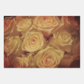 ビューティフルイエローローズ&パールラッピング紙 ラッピングペーパーシート (正面3)