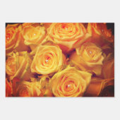 ビューティフルイエローローズ&パールラッピング紙 ラッピングペーパーシート (正面2)