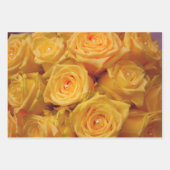 ビューティフルイエローローズ&パールラッピング紙 ラッピングペーパーシート (正面)