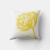 ビューティフルイエローヴィンテージフローライラストレーション クッション (裏面)