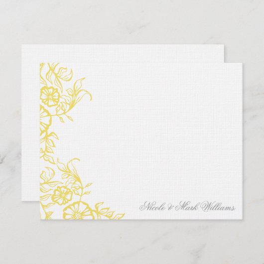 ビューティフルイエロー&グレイカスタムフラットサンキューホテル サンキューカード (正面/裏面)