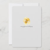 ビューティフルイエロー/グレーフローラ誕生日招待状 招待状 (裏面)