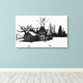 ビューティフルインクスケッチファームステッドキャンバスプリント キャンバスプリント (インサイチュ (ウッドフロア))