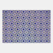 ビューティフルインディゴ&金ゴールド春ブロッサム ラッピングペーパーシート (正面3)