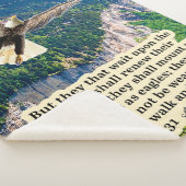 ビューティフルイーグル聖なる書物、 経典イザヤ40:31 シェルパブランケット (3/4)