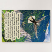 ビューティフルイーグル聖なる書物、 経典イザヤ40:31 ジグソーパズル (横)