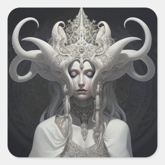 ビューティフルウィッチデーモンクイーンファンタジーアート スクエアシール (正面)