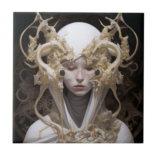 ビューティフルウィッチデーモンクイーンファンタジーアート タイル (正面)