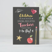 ビューティフルウィングス引用文-特別教育先生 サンキューカード (スタンド正面)