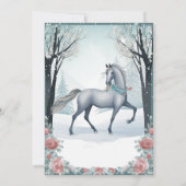 ビューティフルウィンターフォレストフローラホース誕生日 招待状 (裏面)