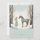 ビューティフルウィンターホースアンドガールポニー誕生日 招待状 (裏面)