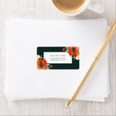 ビューティフルウィンターレッドフローラグリーン差出人住所 ラベル (インサイチュ)