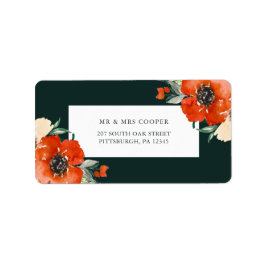 ビューティフルウィンターレッドフローラグリーン差出人住所 ラベル