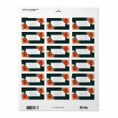 ビューティフルウィンターレッドフローラグリーン差出人住所 ラベル (フルシート)