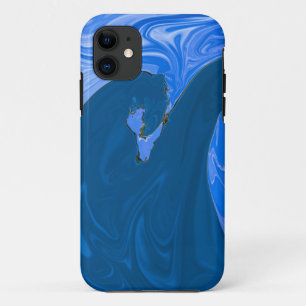 ビューティフルウェーブ絵画抽象芸術のウォールアート iPhone 11 ケース